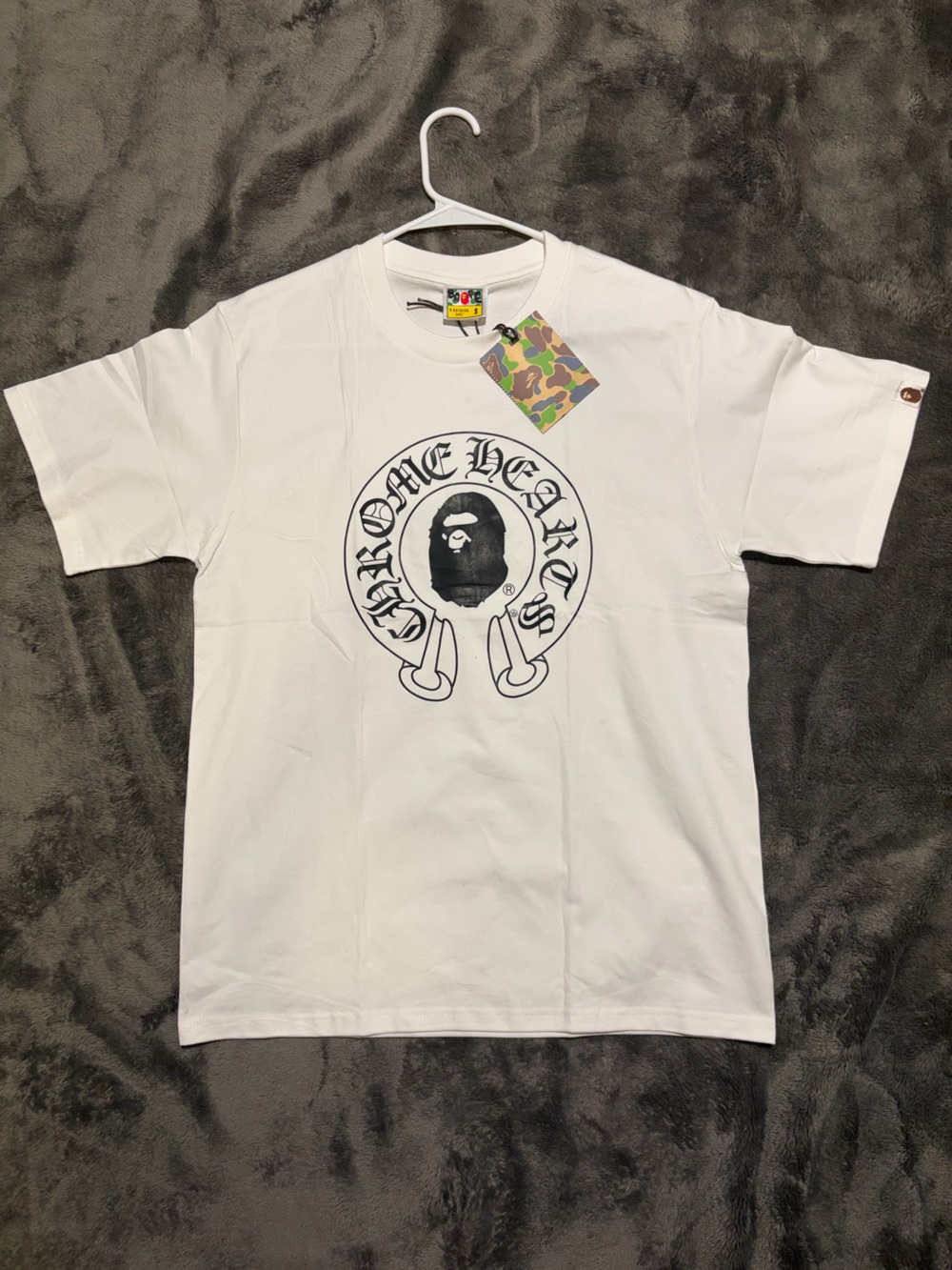 Kids White Graphic Tee with Black Logo